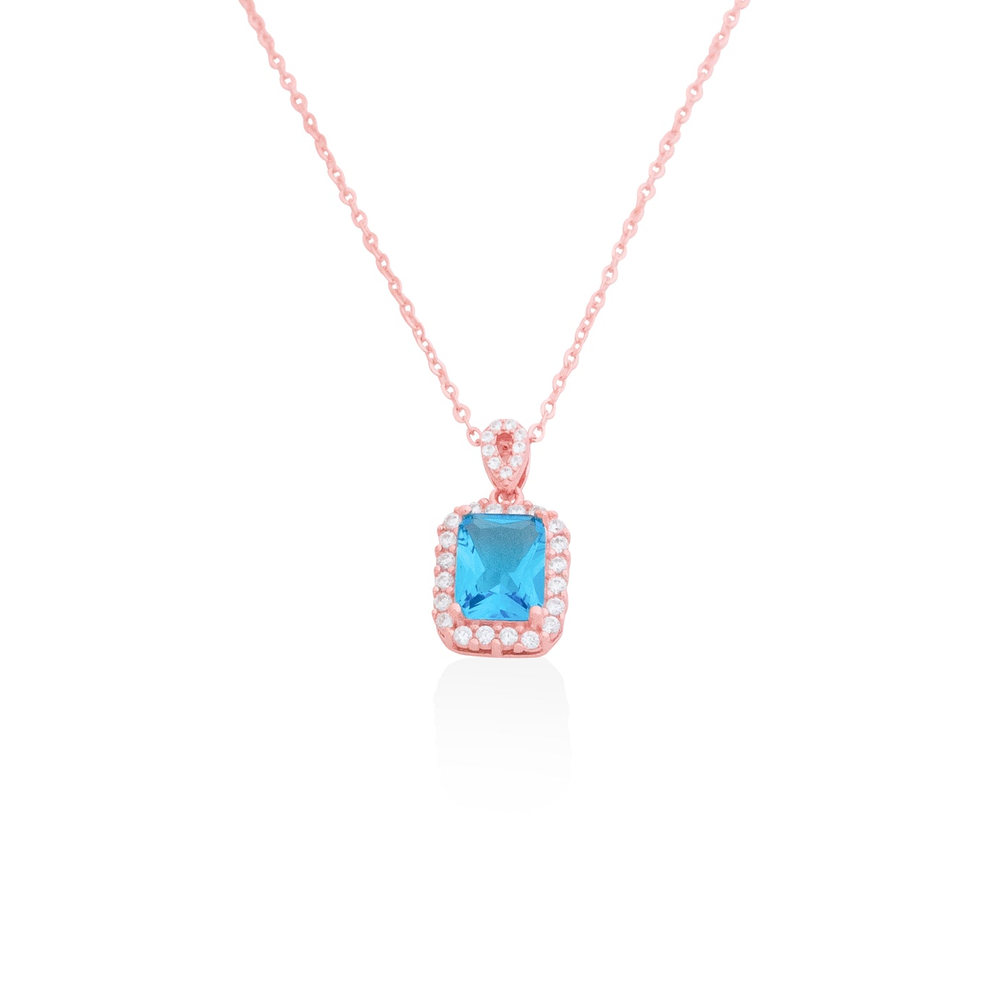 Silverio Rose Gold Blue Saphire Chain