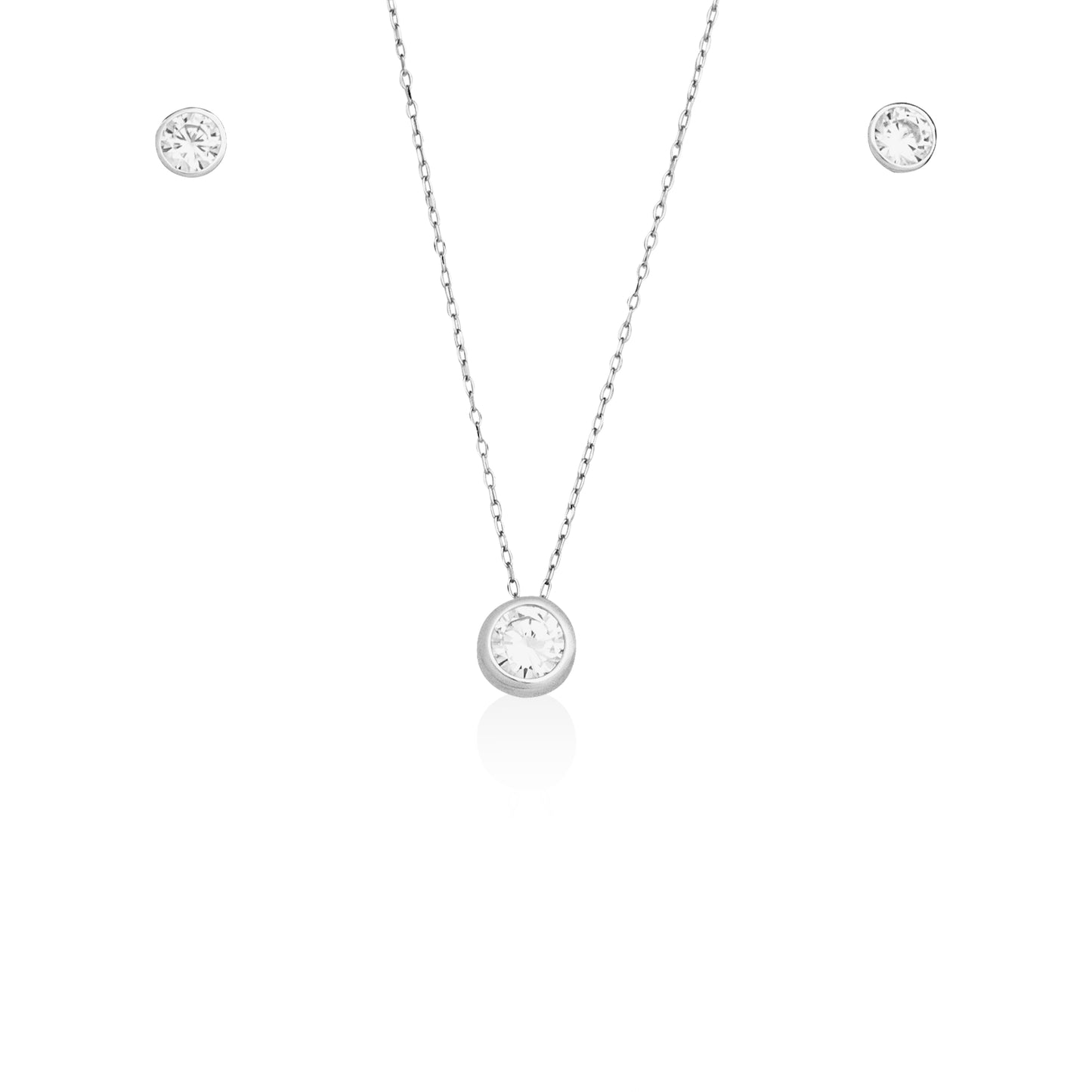 Silverio Stud Pendant With Tops Chain