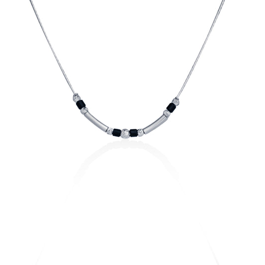 Silverio Stunning Stylish Black Beads Chain