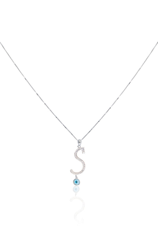 Silverio S-Initial Evil Eye Chain