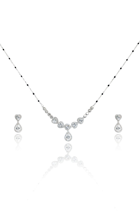 Silverio Heart Drop Mangalsutra