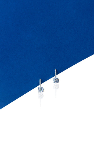 Silverio White Cut Stone Round Earrings