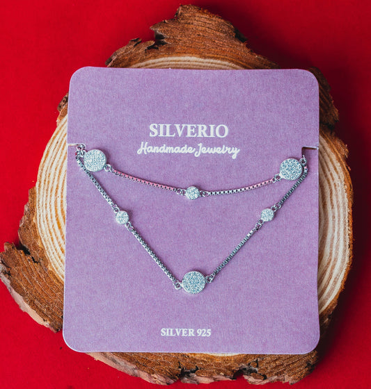 Silverio Shining Circles Charm Anklet