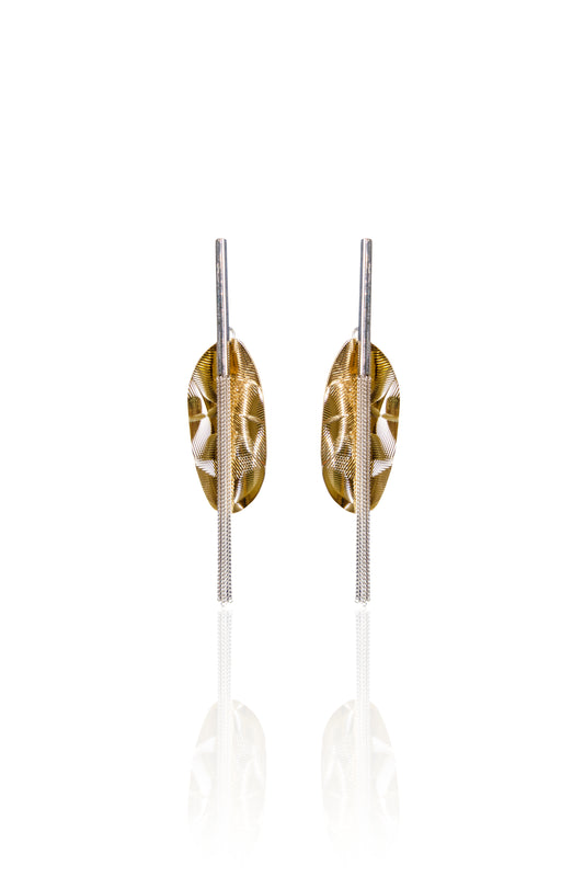 Silverio Dual-Tone Leaf Dangle Earrings