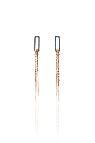 Silverio Geometric Chain Tassel Earrings