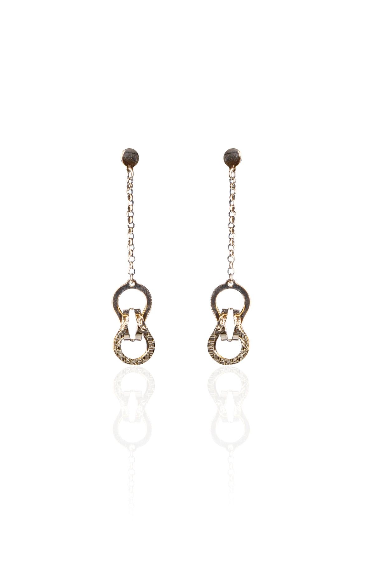 Silverio Dual Circle Chain Drop Earrings
