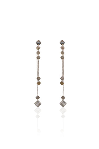 Silverio Diamond Motif Linear Drop Earrings
