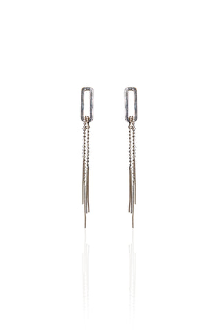Silverio Geometric Chain Tassel Earrings