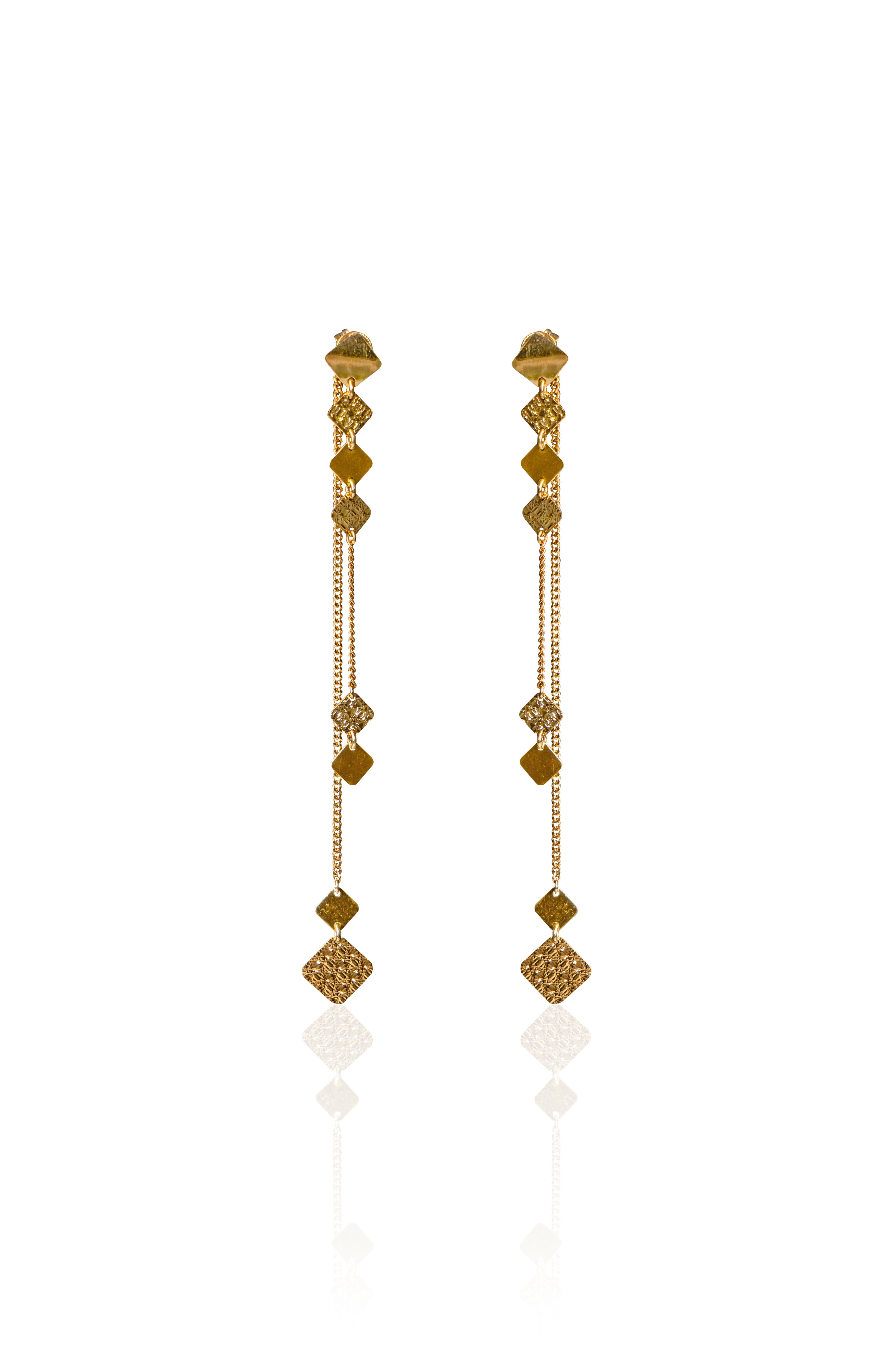 Silverio Diamond Motif Linear Drop Earrings