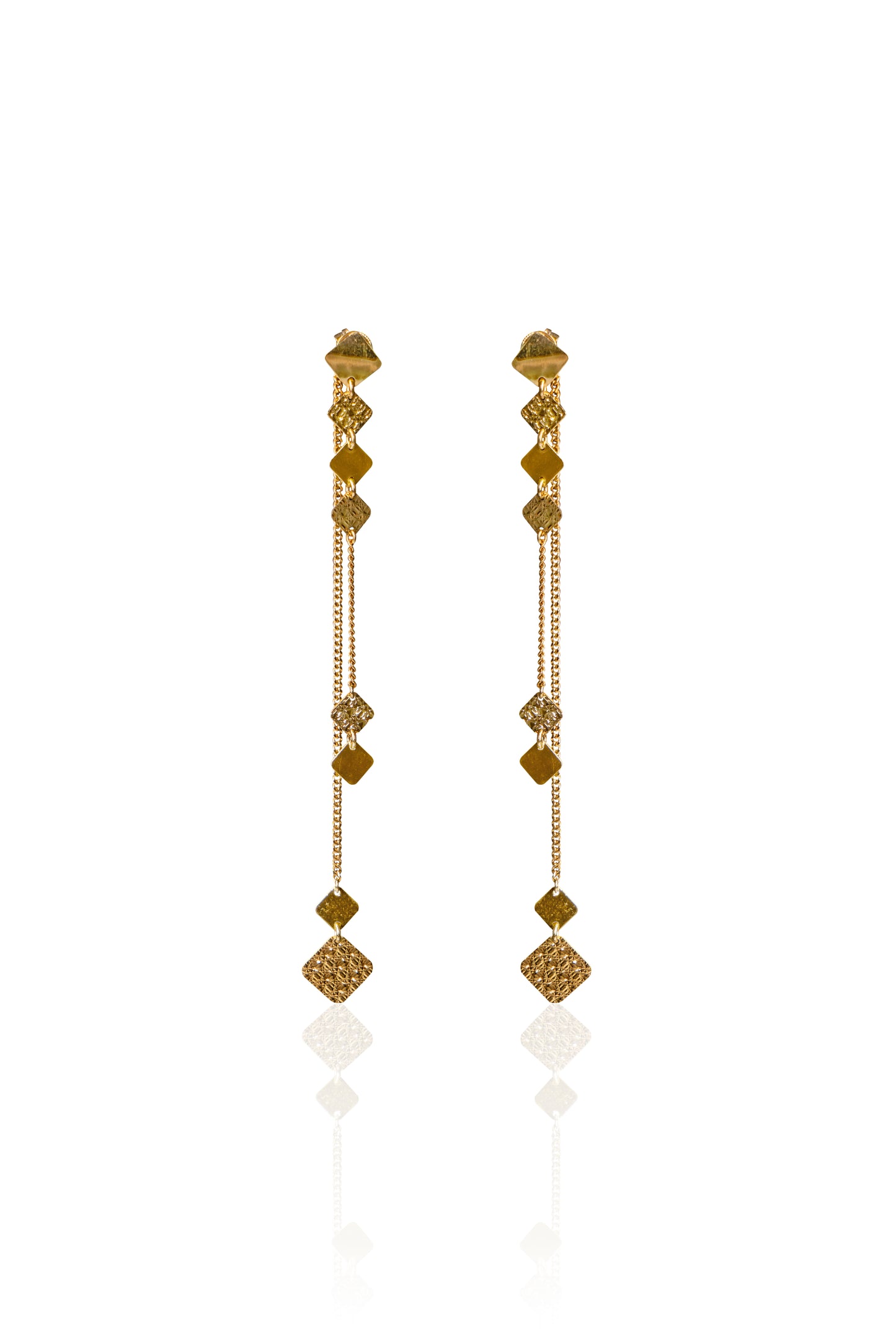 Silverio Diamond Motif Linear Drop Earrings