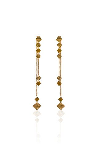 Silverio Diamond Motif Linear Drop Earrings