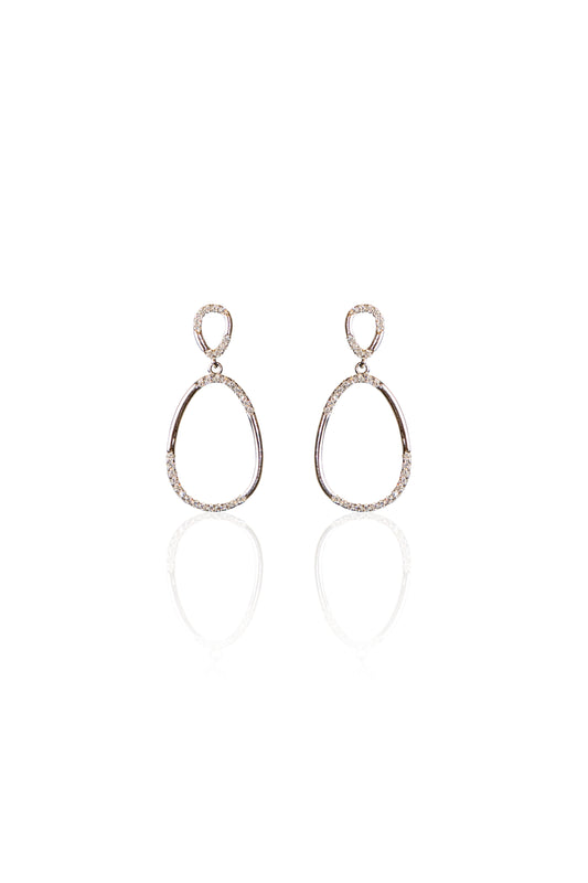 Silverio Plain Drop Hoop Earrings