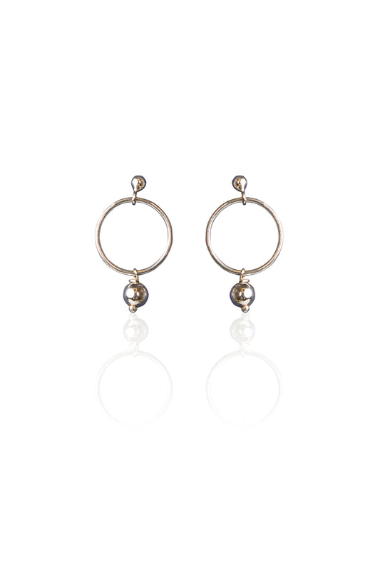 Silverio Minimalist Hoop Earrings with Charm Drop
