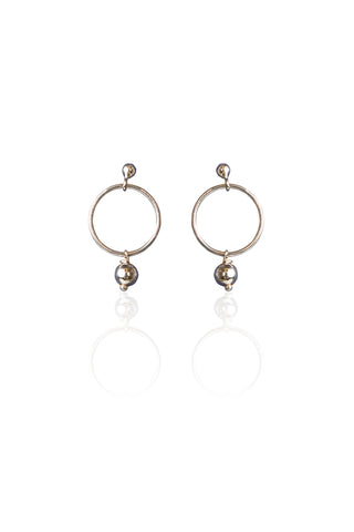 Silverio Minimalist Hoop Earrings with Charm Drop