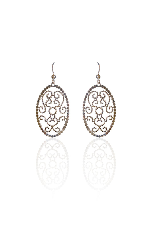 Silverio Vintage Filigree Oval Earrings