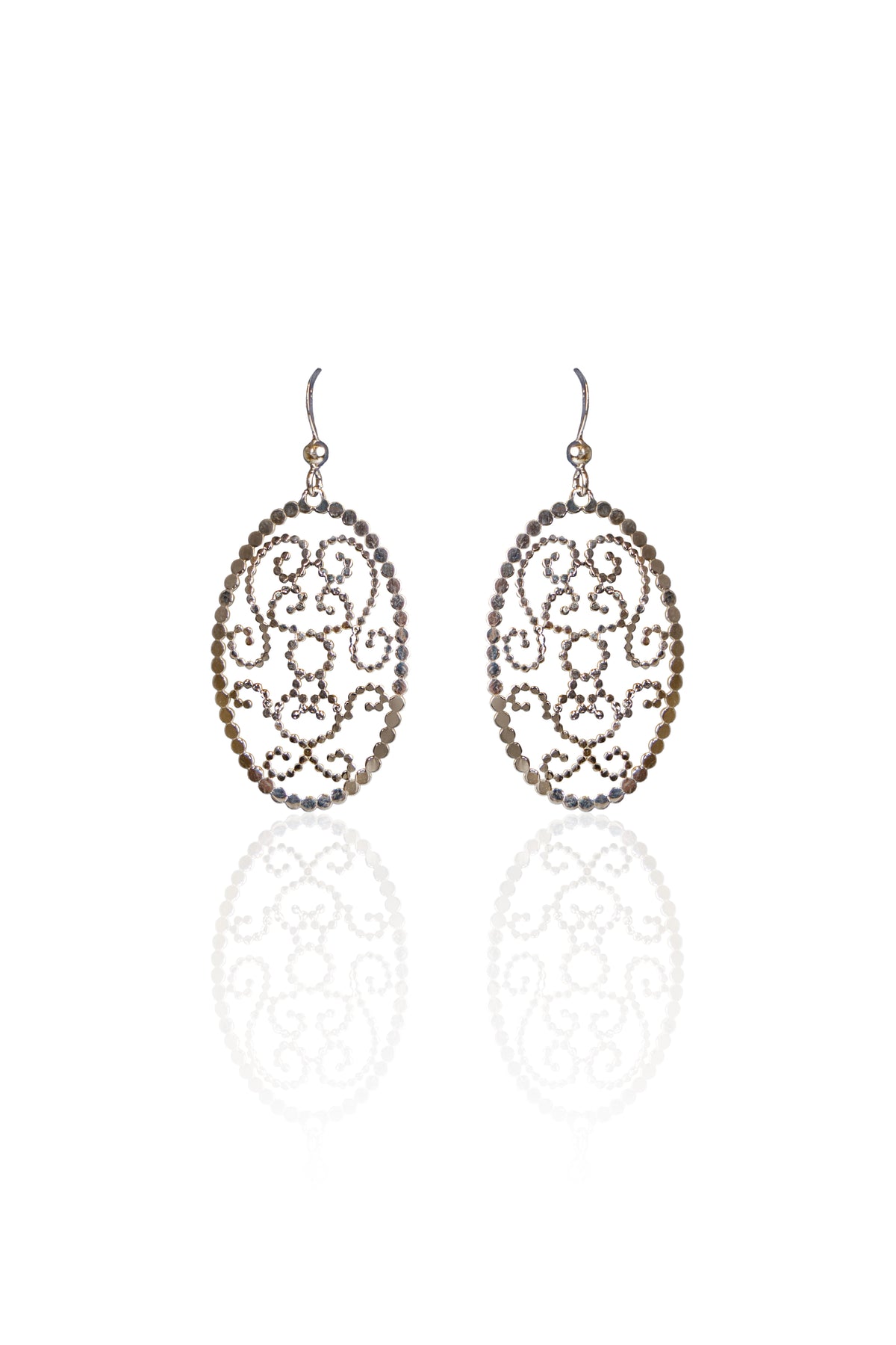 Silverio Vintage Filigree Oval Earrings