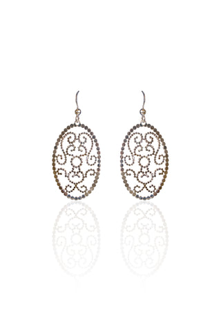 Silverio Vintage Filigree Oval Earrings