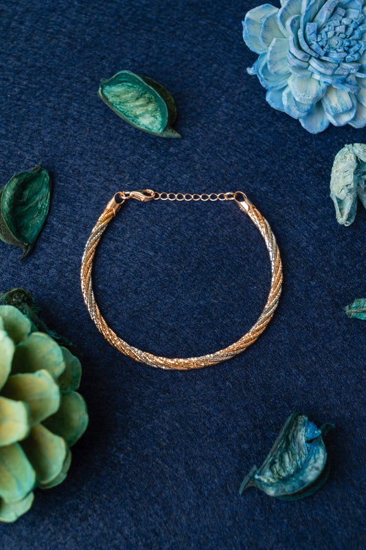 Silverio Twisted Gold & Silver Tone Bracelet