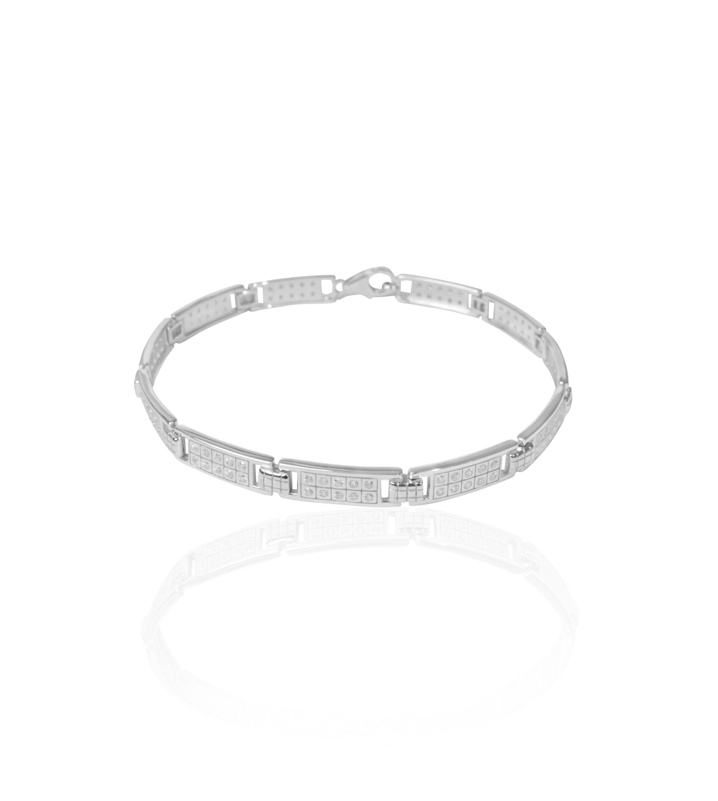 Sterling Silver Square Link Bracelet