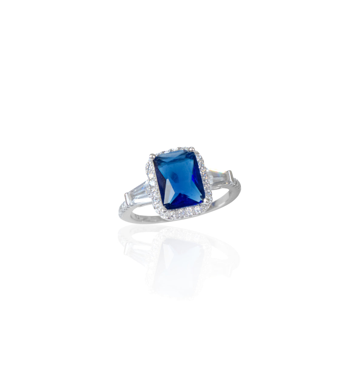 Elegant Silverio Ocean-Blue Gemstone Sterling Silver Ring