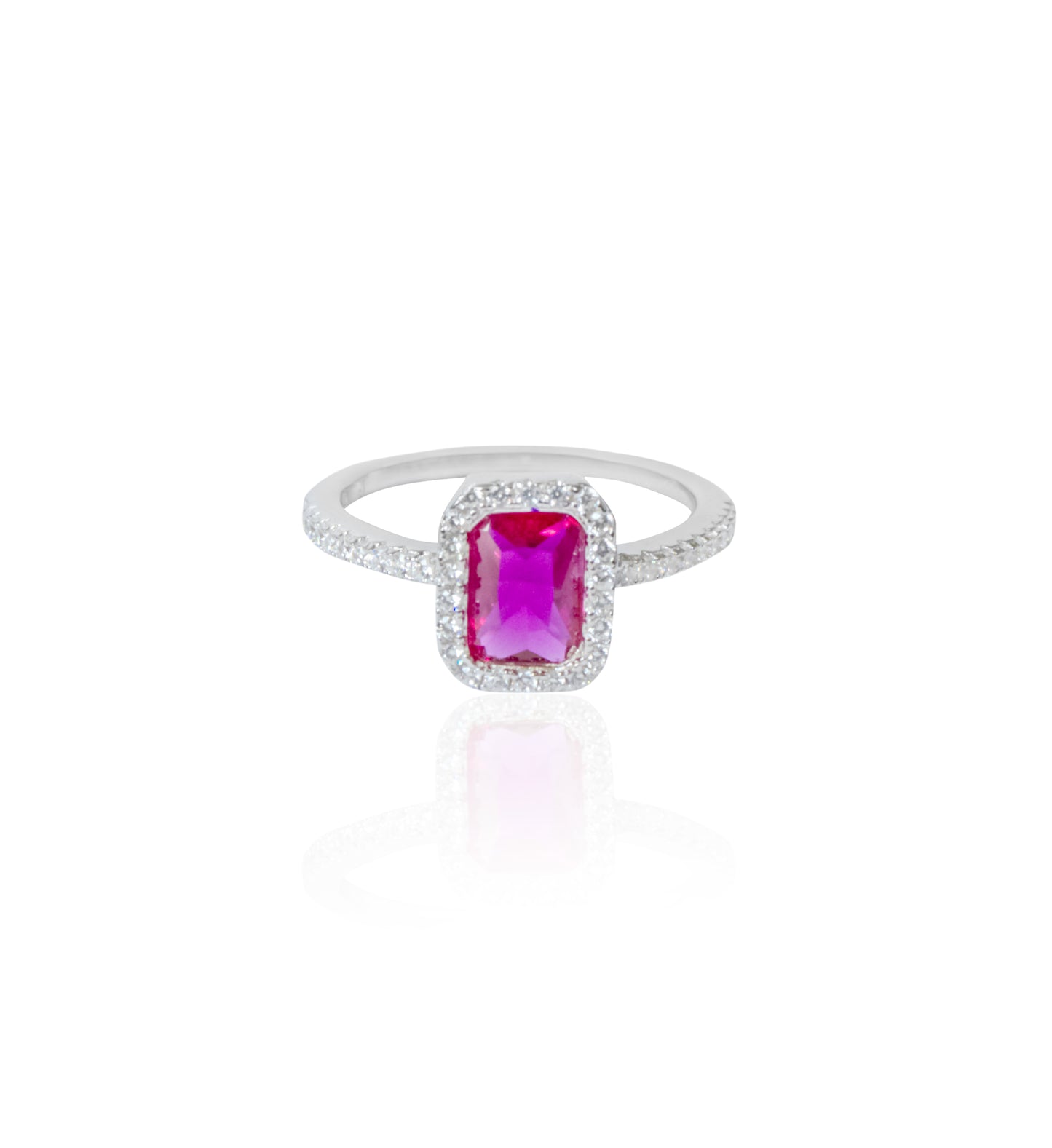 Silverio Pink Gemstone Sterling Silver Ring