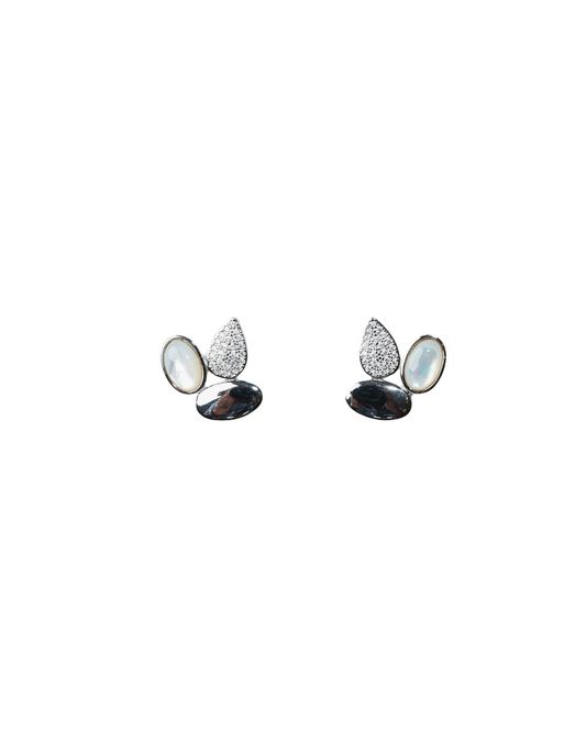 Black Pearl and Crystal Pavé Twist Earrings