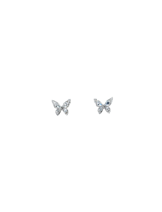 ⁠Butterfly Crystal Stud Earrings